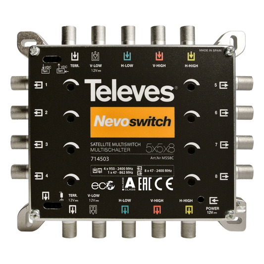 Televes MS58C NEVO-Multischalter 5 in 8 kaskadierbar